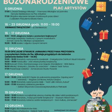 Plan wydarzeń Bożonarodzeniowych